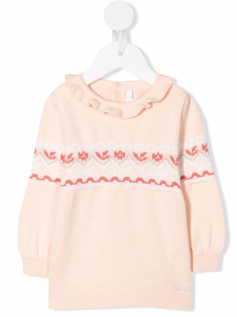 Chloé Kids fair isle intarsia knit jumper - Pink von Chloé Kids