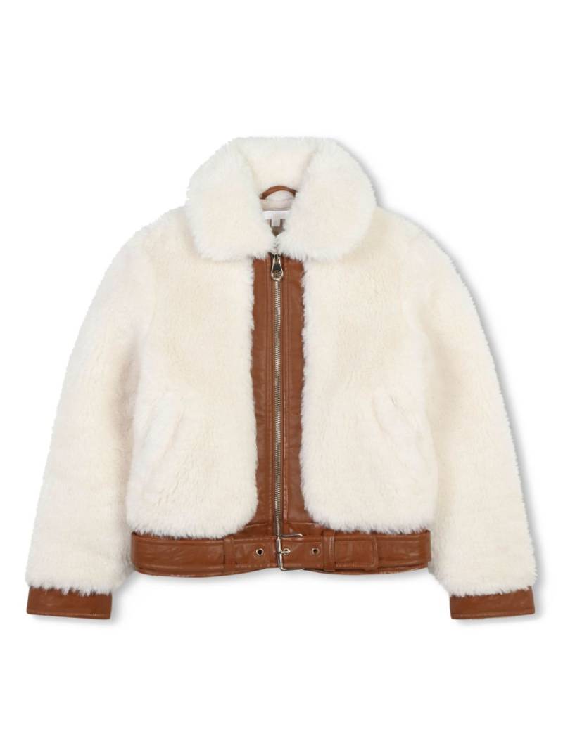 Chloé Kids faux-fur jacket - White von Chloé Kids