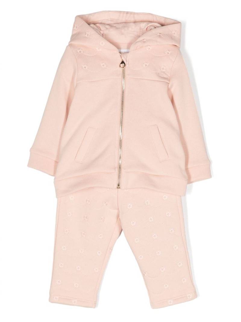 Chloé Kids floral-embroidered cotton tracksuit set - White von Chloé Kids