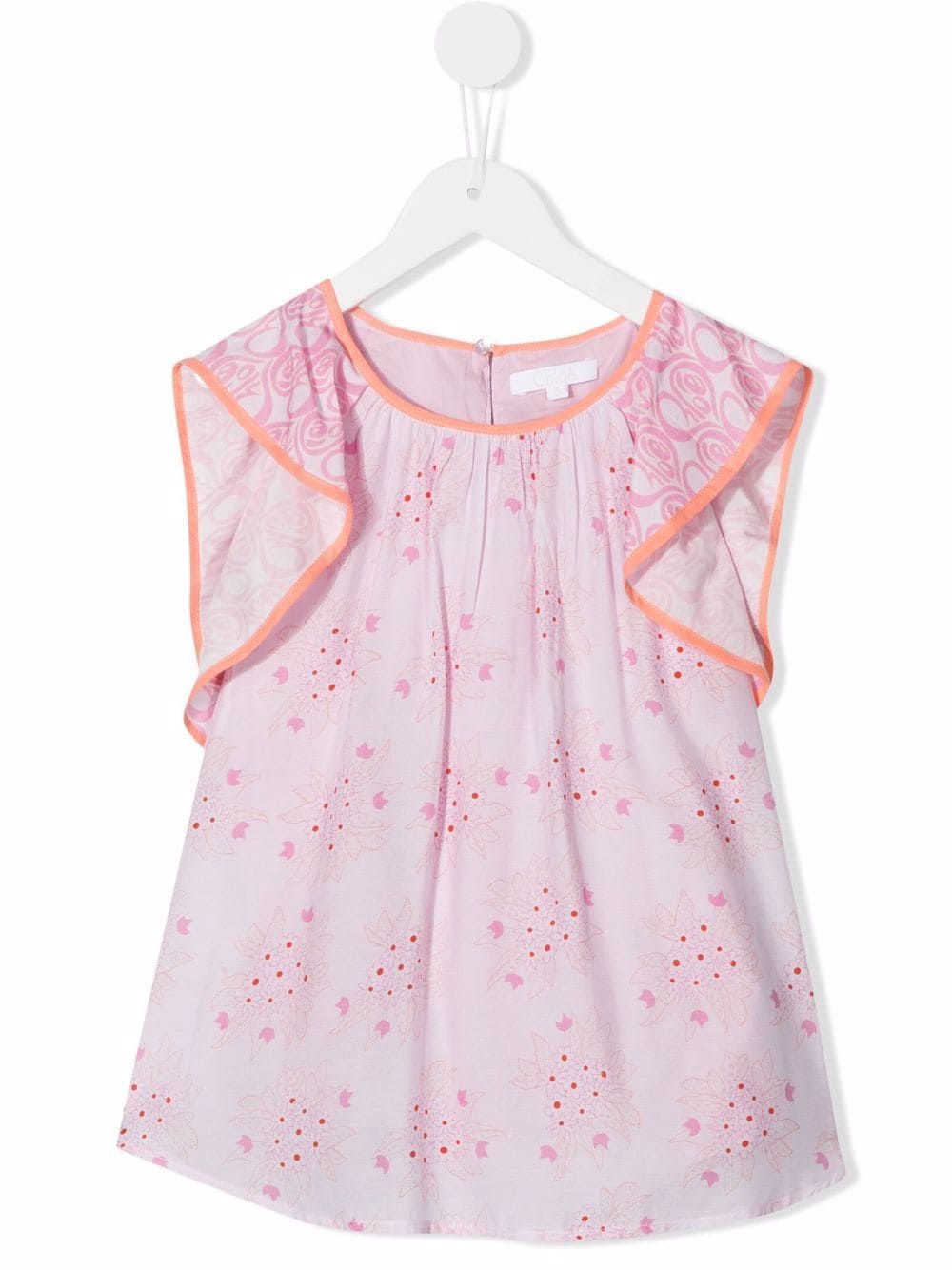 Chloé Kids floral-print ruffle-edge blouse - Pink von Chloé Kids