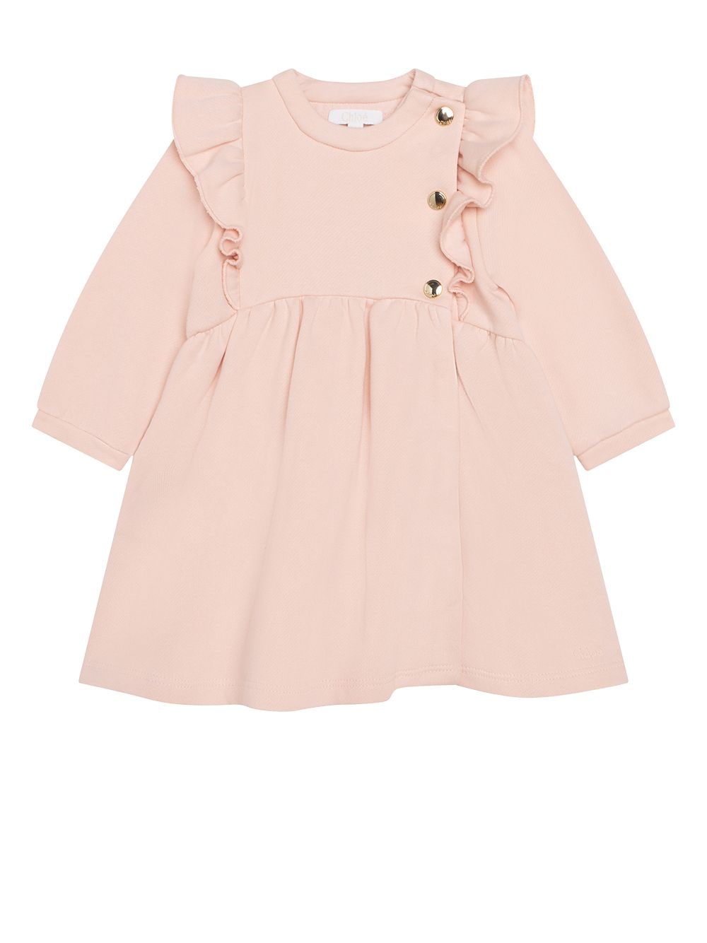 Chloé Kids frilled-trim long-sleeved dress - Pink von Chloé Kids