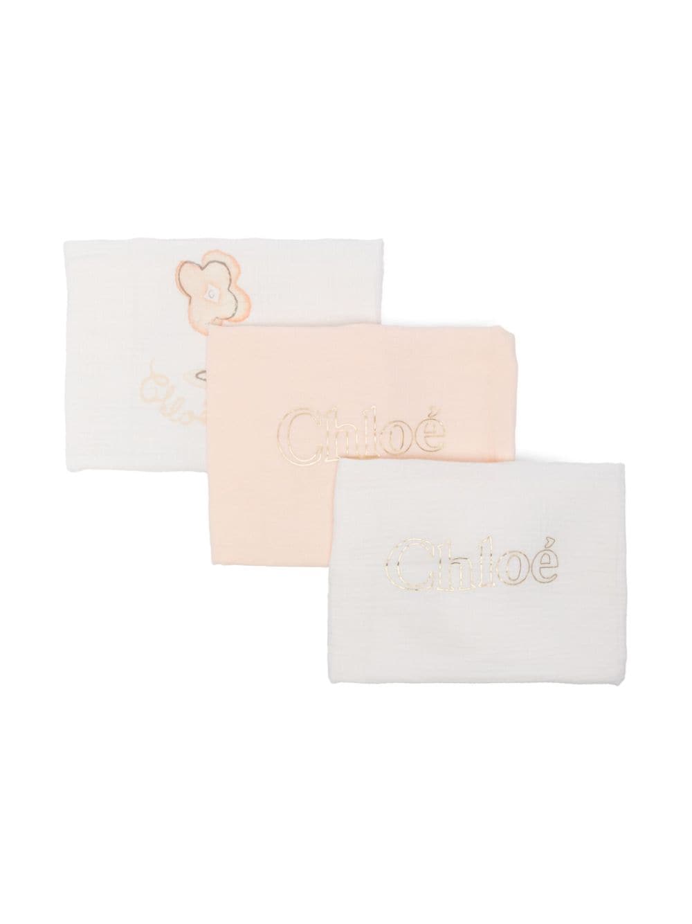 Chloé Kids logo-embellished blankets (pack of three) - White von Chloé Kids