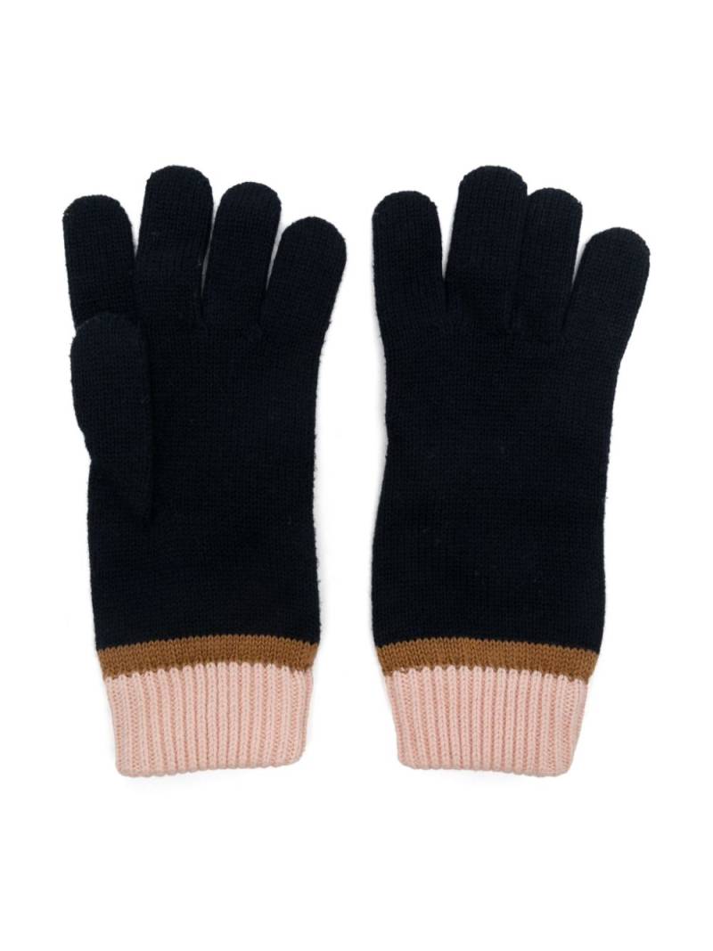 Chloé Kids logo-embroidered gloves - Blue von Chloé Kids