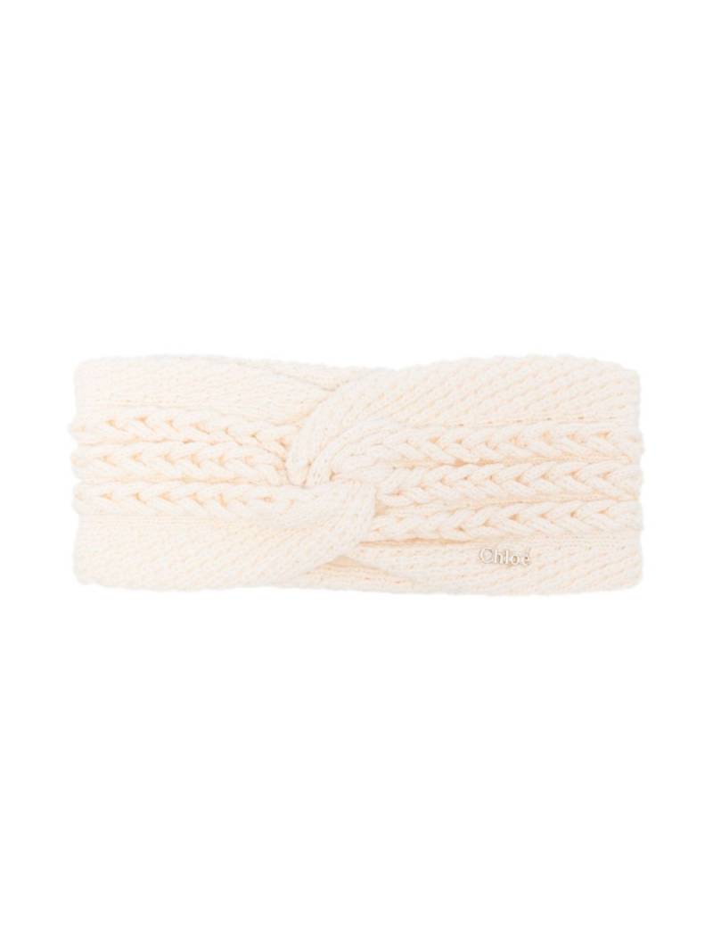 Chloé Kids logo-lettering headband - Neutrals von Chloé Kids