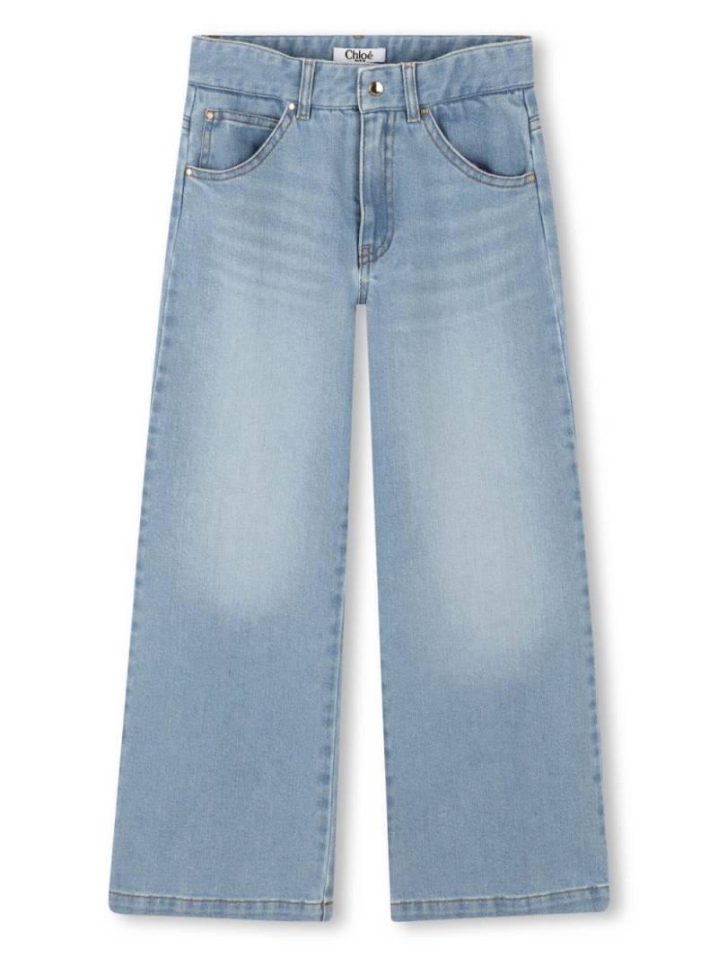 Chloé Kids logo-patch jeans - Blue von Chloé Kids