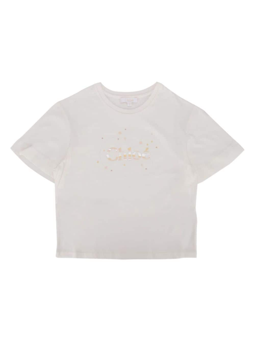 Chloé Kids logo-print T-shirt - White von Chloé Kids