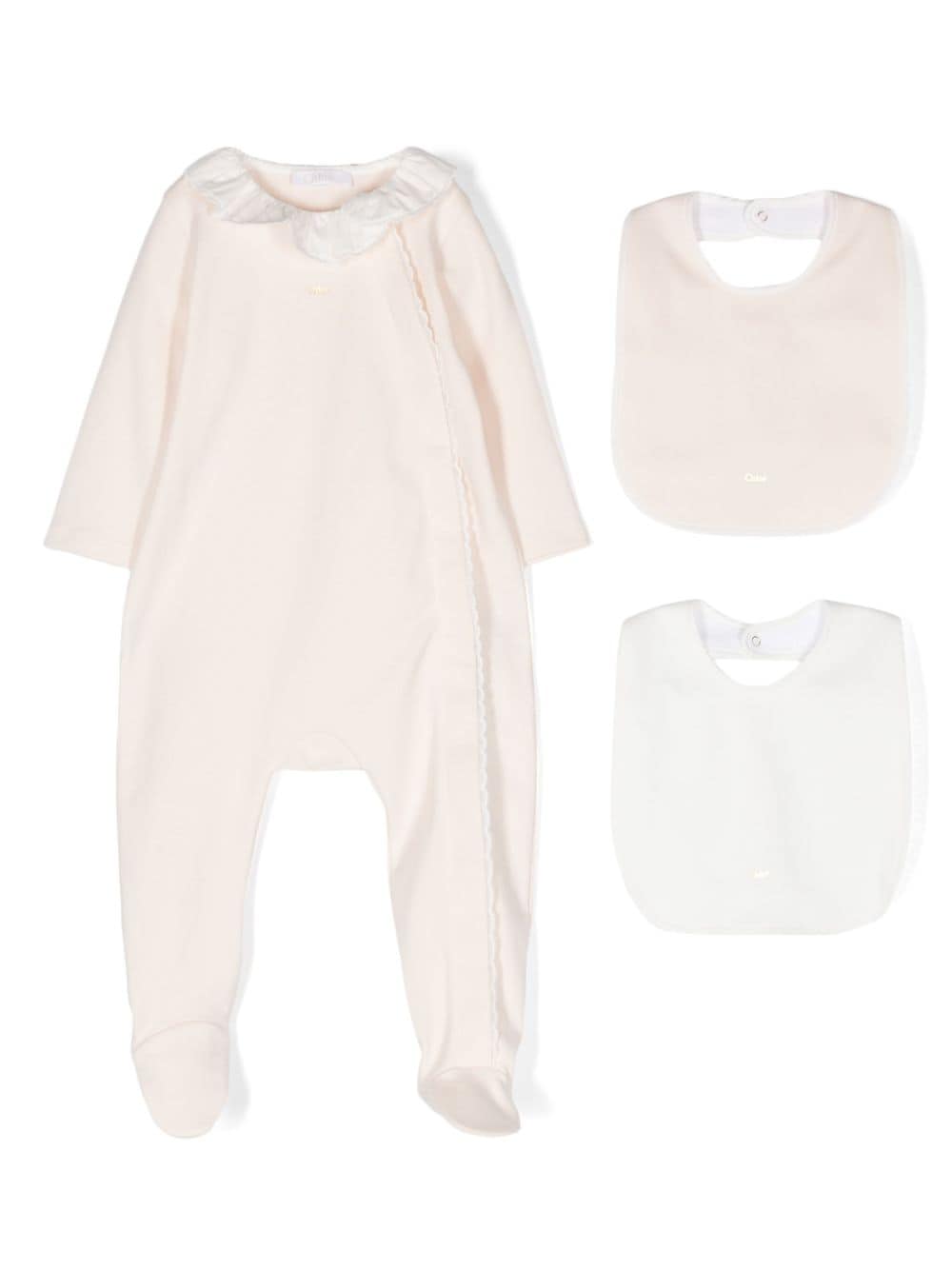 Chloé Kids logo-print babygrow set - Neutrals von Chloé Kids