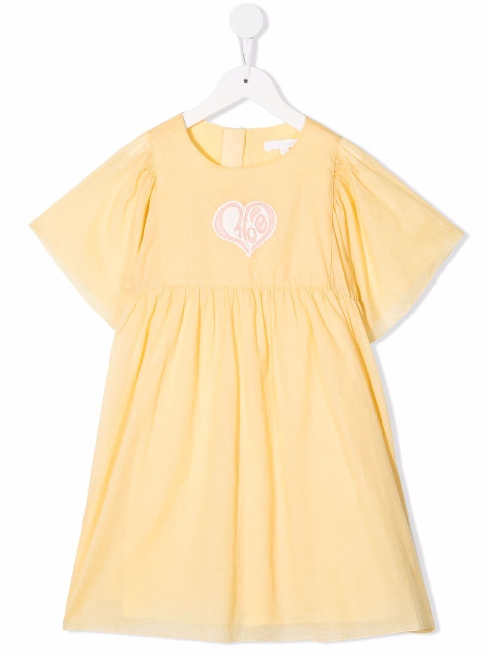 Chloé Kids logo print flared dress - Yellow von Chloé Kids