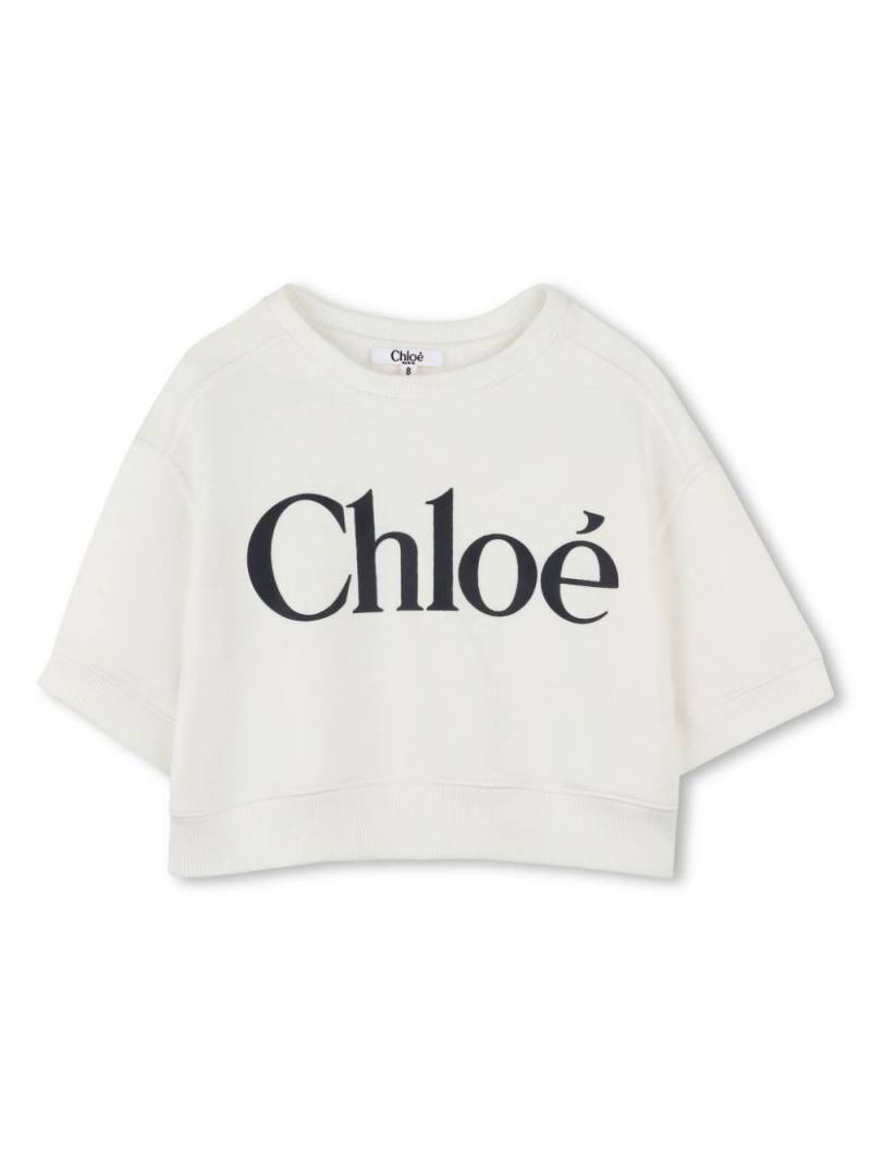 Chloé Kids logo-print sweatshirt - White von Chloé Kids