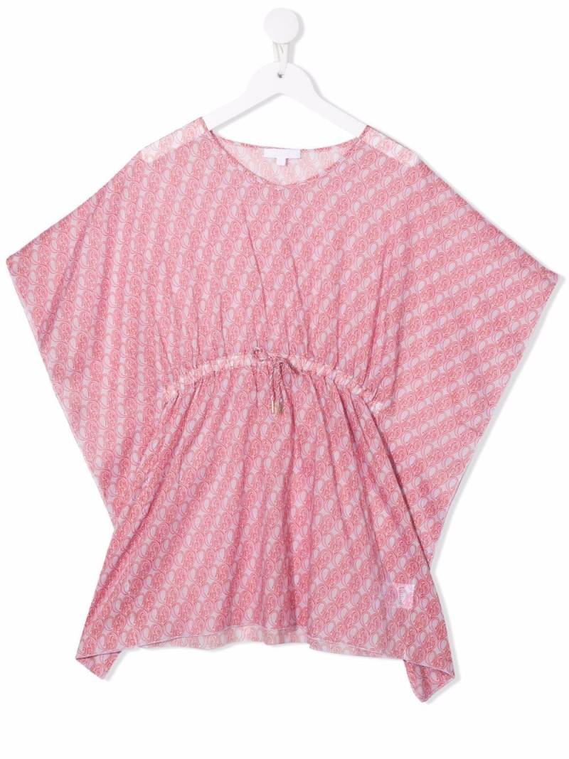 Chloé Kids logo-print tie-fastening cover up - Pink von Chloé Kids