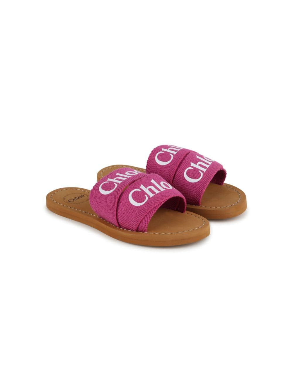 Chloé Kids logo-strap slip-on sandals - Pink von Chloé Kids