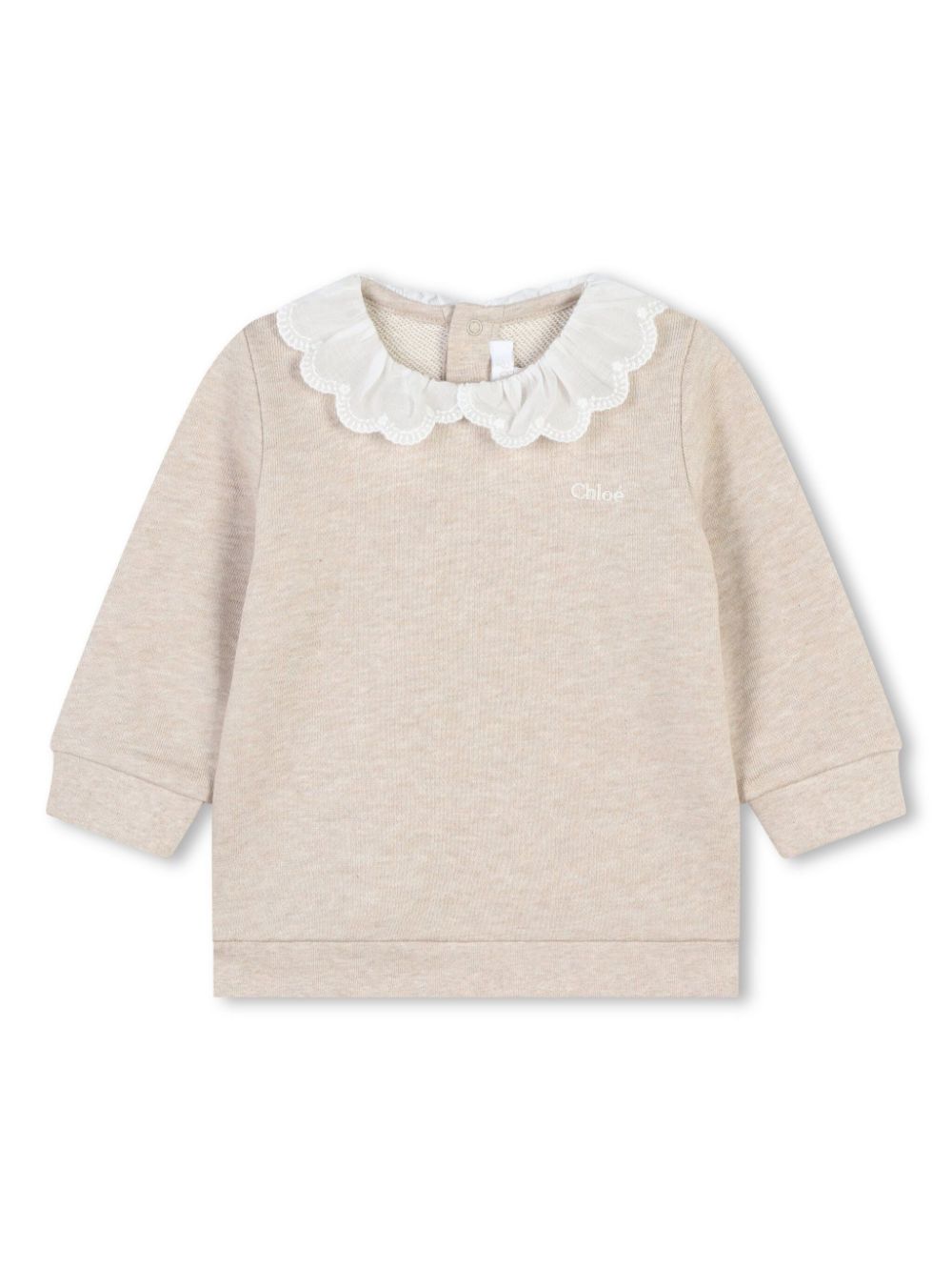 Chloé Kids long-sleeve Peter Pan-collar sweatshirt - Neutrals von Chloé Kids