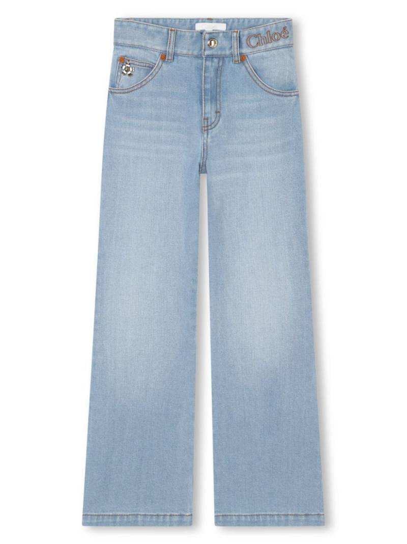 Chloé Kids mid-rise wide-leg jeans - Blue von Chloé Kids