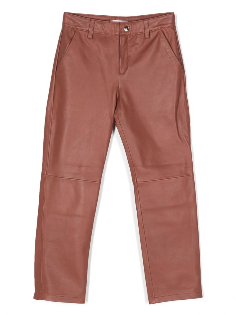 Chloé Kids motif-embroidered leather trousers von Chloé Kids