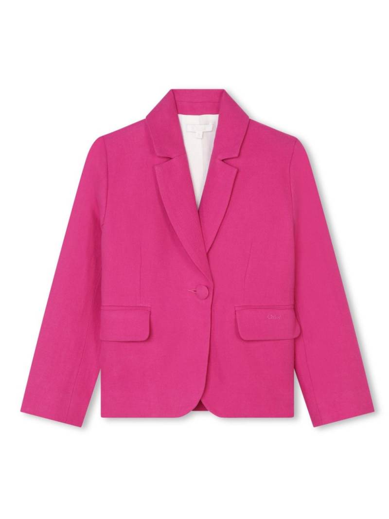 Chloé Kids notched-collar single-breasted blazer - Pink von Chloé Kids