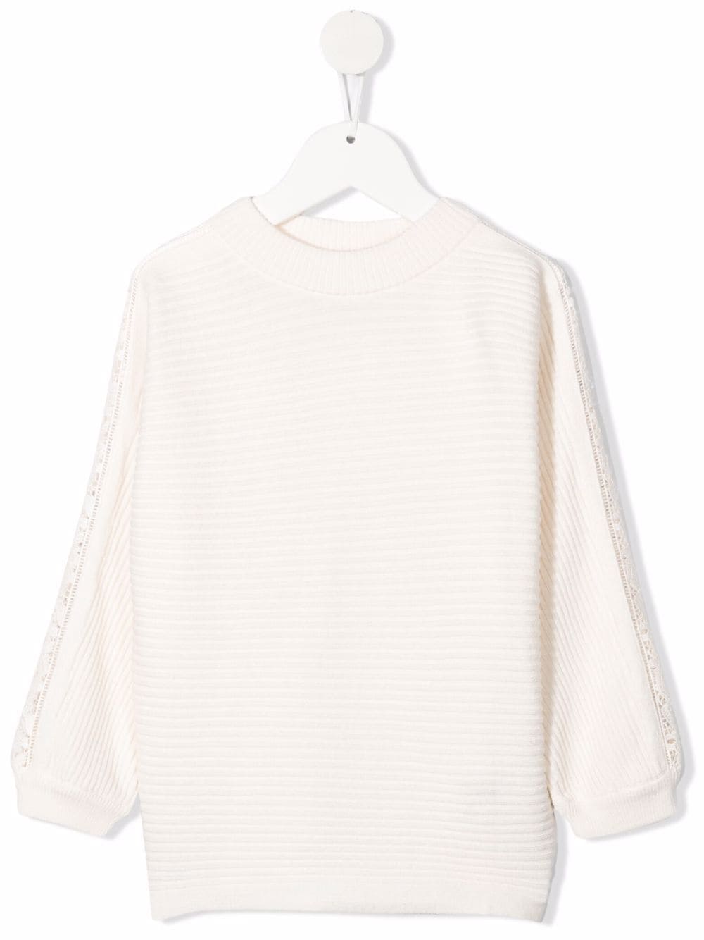 Chloé Kids open-knit trim jumper - Neutrals von Chloé Kids