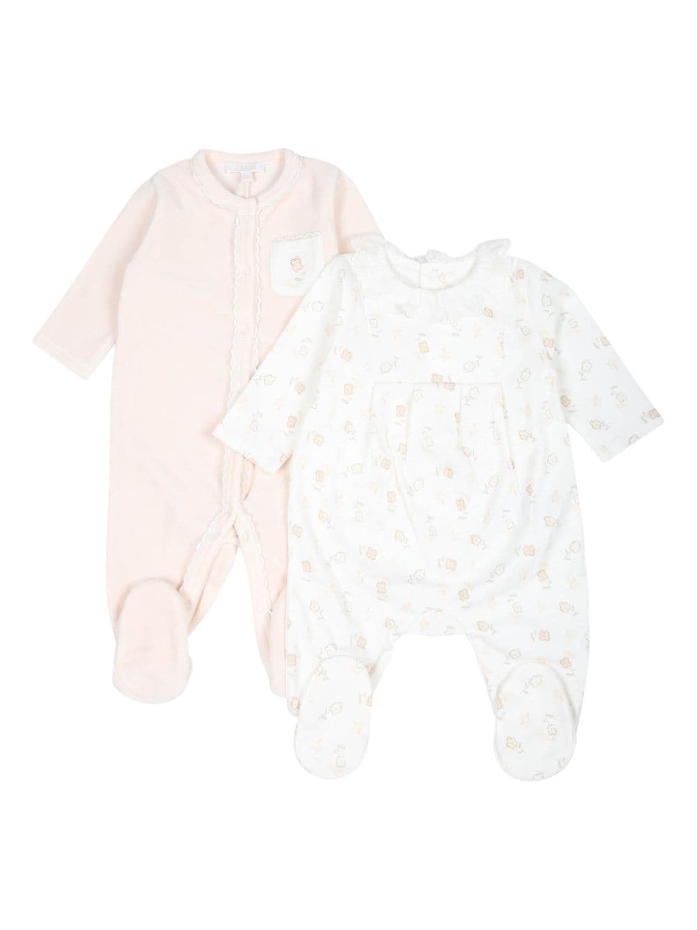 Chloé Kids organic cotton body (set of two) - White von Chloé Kids