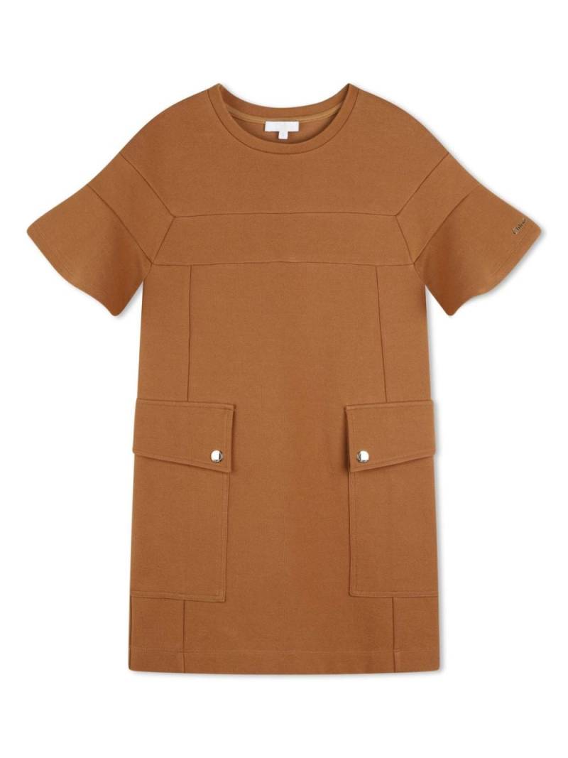 Chloé Kids panelled cotton dress - Brown von Chloé Kids