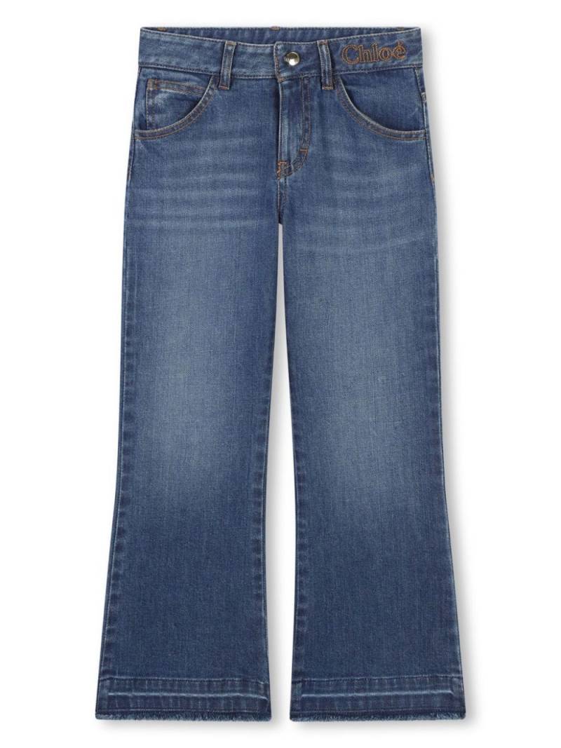 Chloé Kids logo-embroidered jeans - Blue von Chloé Kids