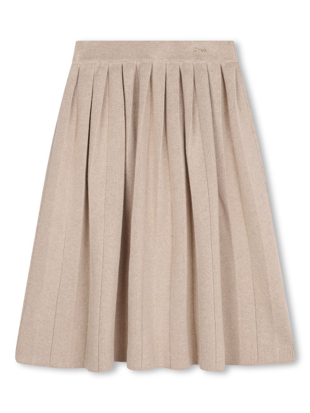 Chloé Kids pleated organic cotton-wool blend skirt - Neutrals von Chloé Kids