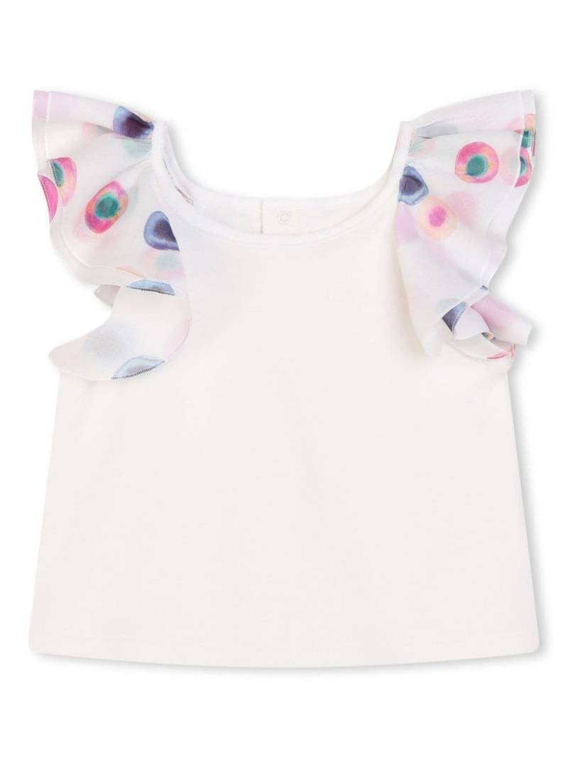 Chloé Kids ruffle-trim organic cotton blouse - White von Chloé Kids