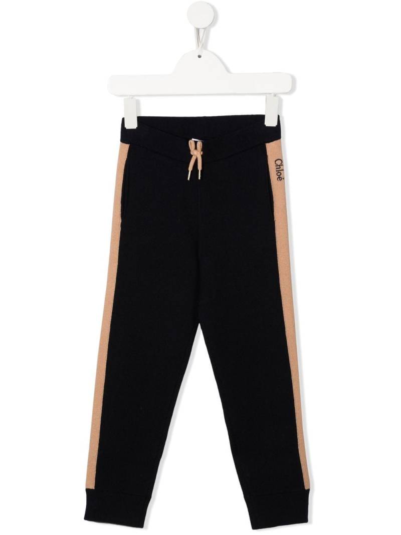 Chloé Kids side-stripe track pants - Blue von Chloé Kids