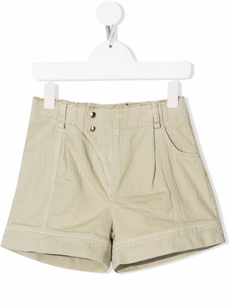 Chloé Kids striped wide-leg shorts - Green von Chloé Kids