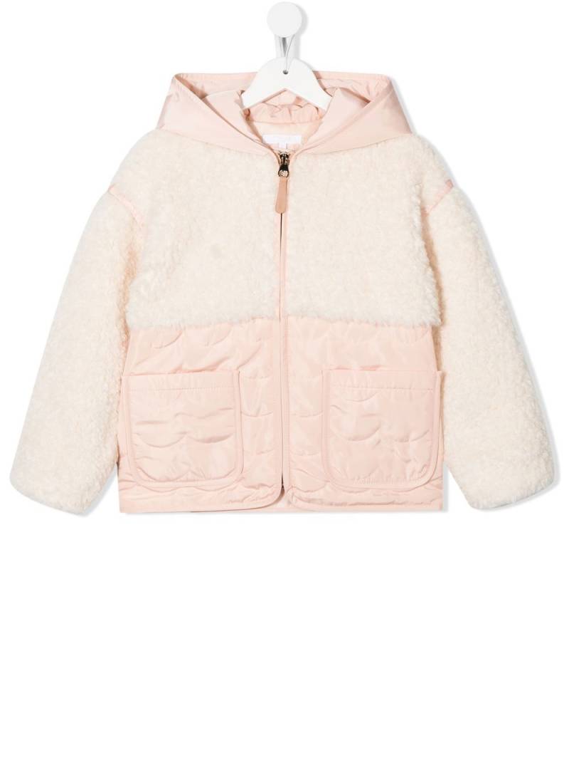 Chloé Kids textured hooded padded jacket - Pink von Chloé Kids