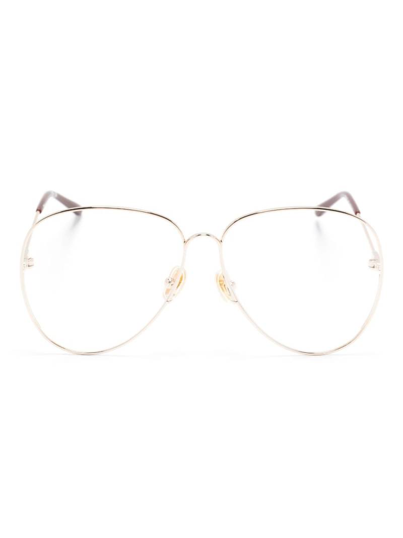 Chloé Kids thin-arms pilot-frame glasses - Gold von Chloé Kids