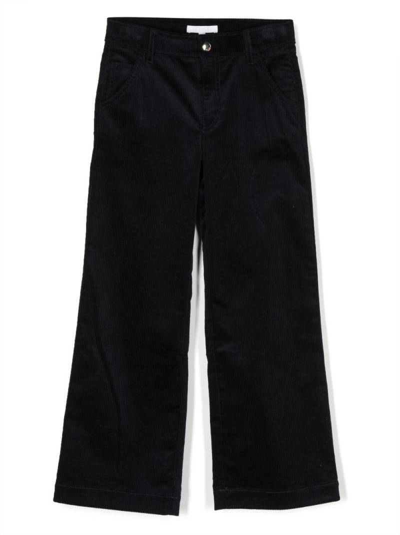 Chloé Kids wide-leg corduroy trousers - Blue von Chloé Kids