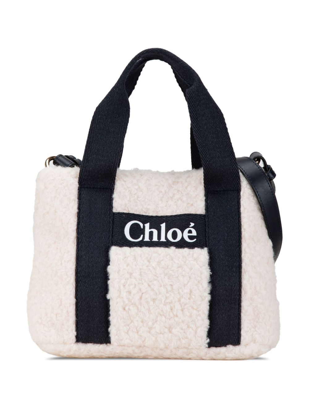 Chloé Pre-Owned 2010-2020 Kids Faux Shearling satchel - Blue von Chloé Pre-Owned