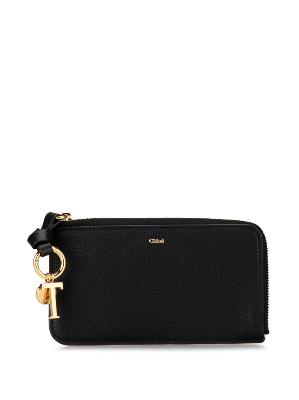 Chloé Pre-Owned 2020-2023 Leather Alphabet Wallet long wallets - Black von Chloé Pre-Owned