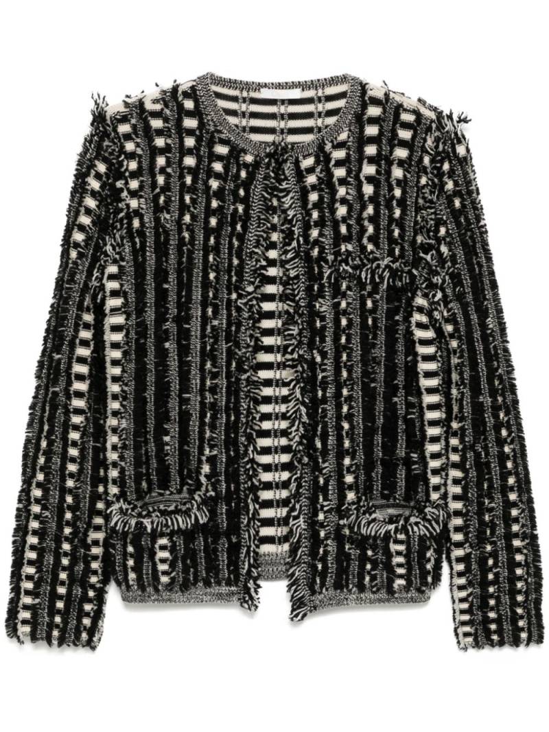 Chloé Pre-Owned Fringed Cardigan Sweater Jacket - Black von Chloé Pre-Owned