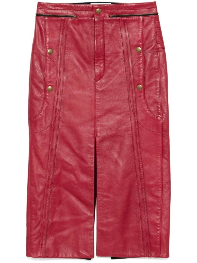 Chloé Pre-Owned Leather Pencil Skirt - Red von Chloé Pre-Owned