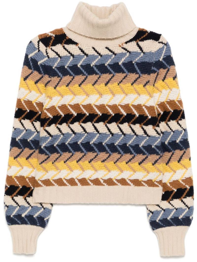 Chloé Pre-Owned Wool and Cashmere-Blend Sweater - Multicolour von Chloé Pre-Owned