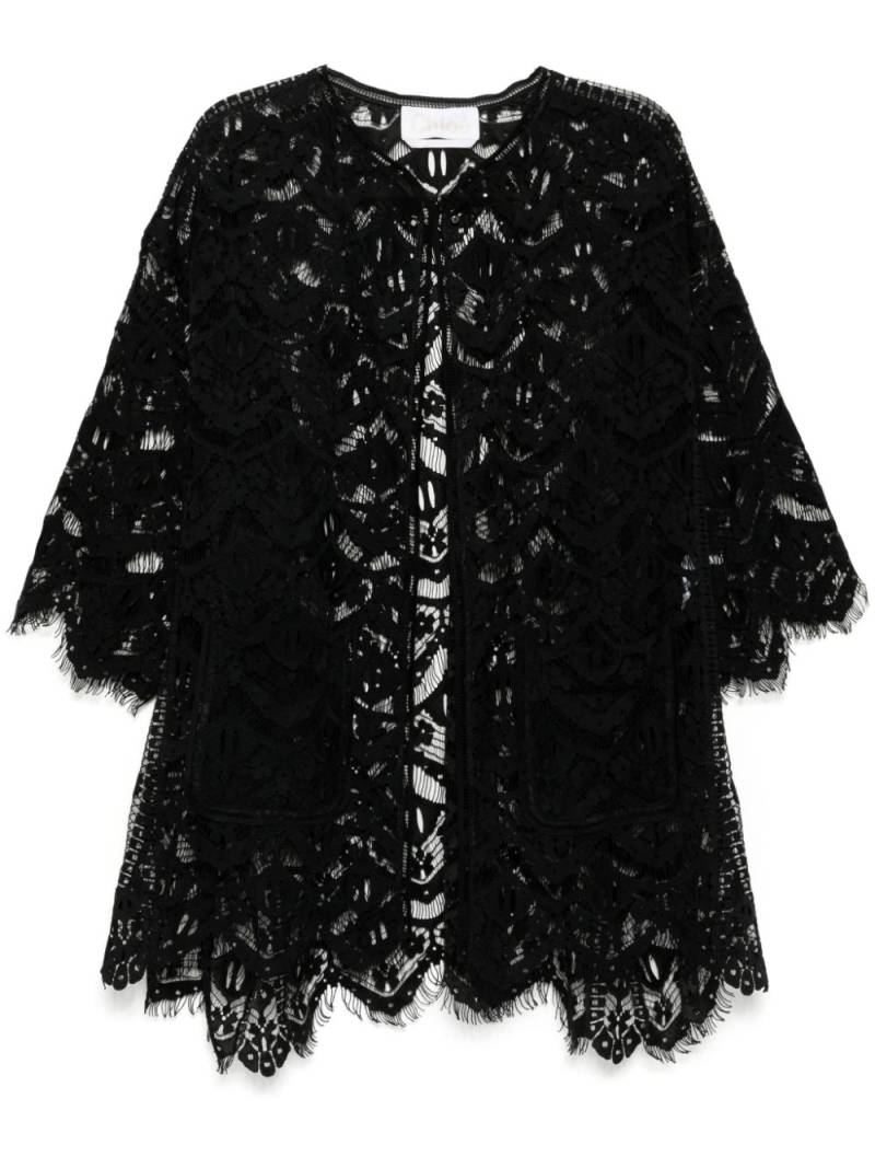 Chloé Pre-Owned lace poncho - Black von Chloé Pre-Owned