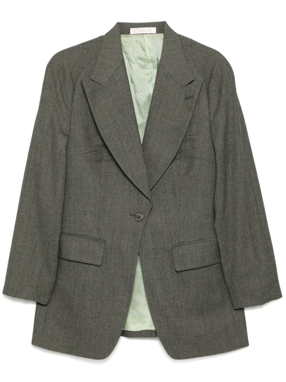 Chloé Pre-Owned long-raglan-sleeves single-breasted jacket - Green von Chloé Pre-Owned