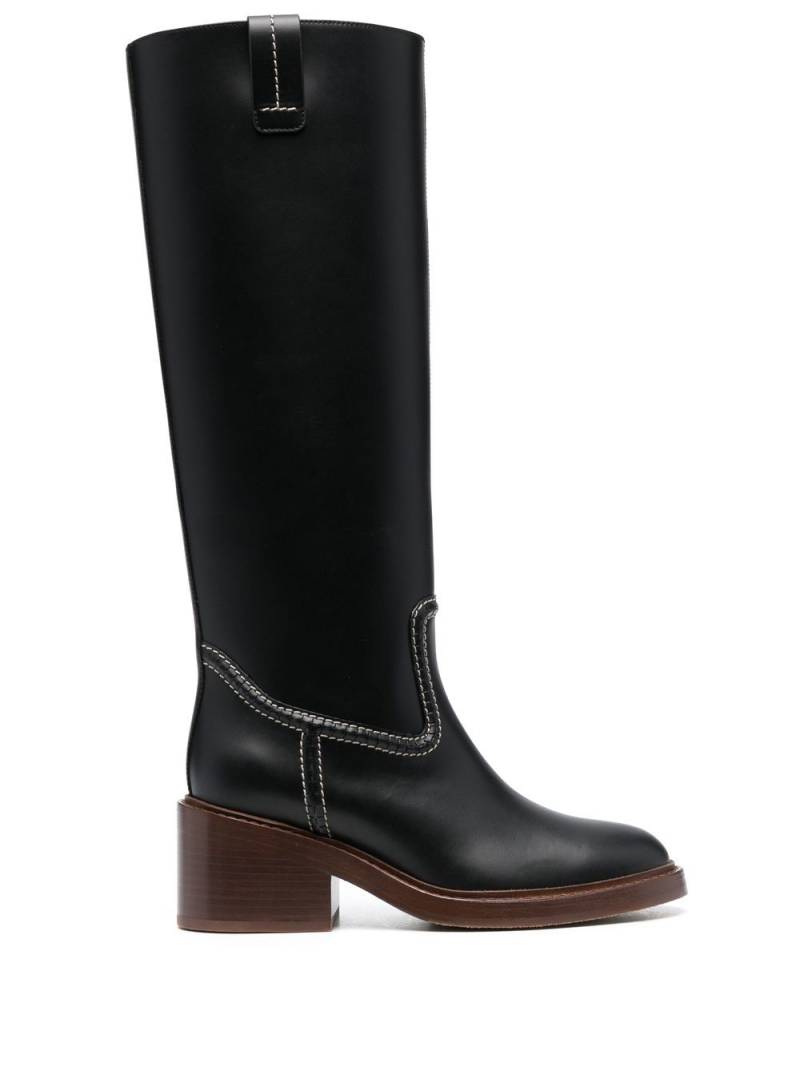 Chloé 60mm heeled leather boots - Black von Chloé