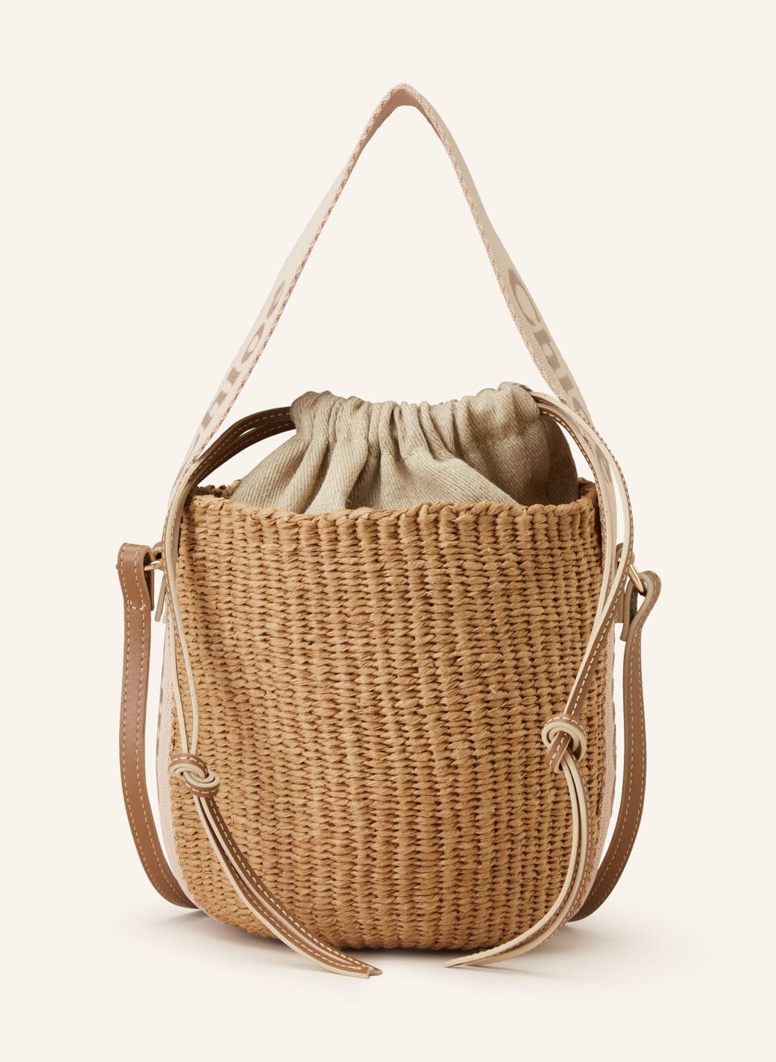 Chloé Beuteltasche Woody beige von Chloé