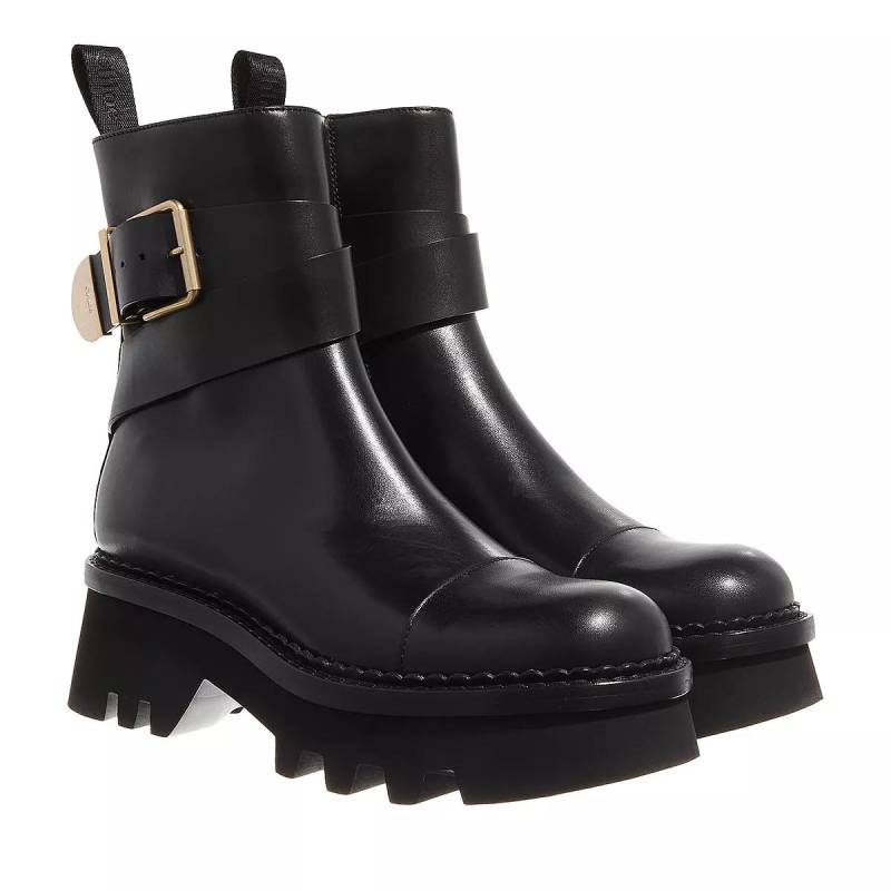 Chloé Stiefel & Boots - Owena Ankle Boots Smooth Leather - Gr. 37 (EU) - in Schwarz - für Damen von Chloé