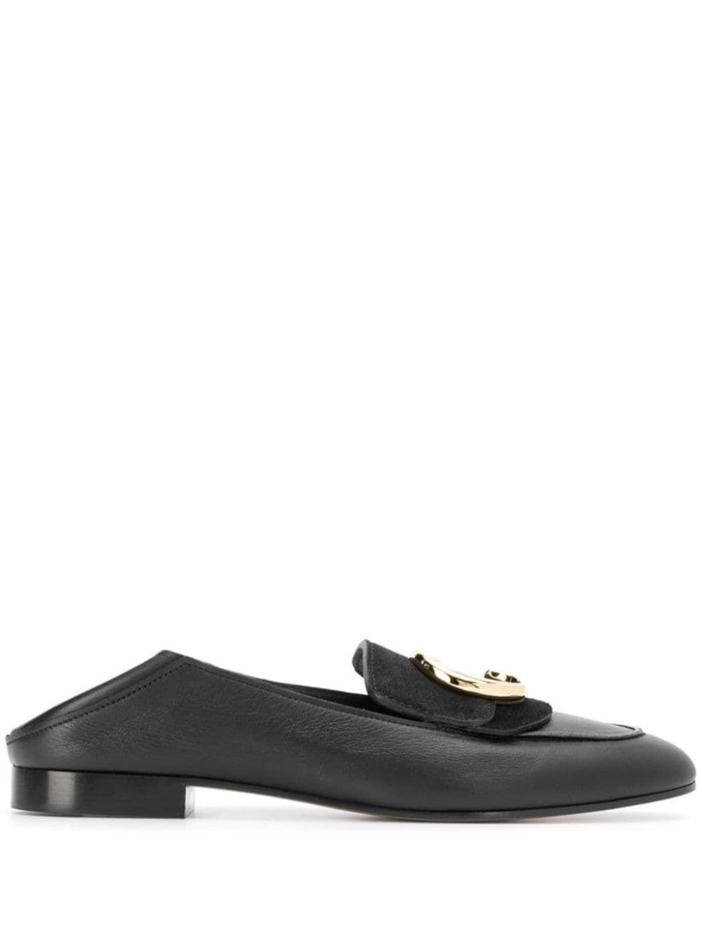 Chloé C-logo leather loafers - Black von Chloé