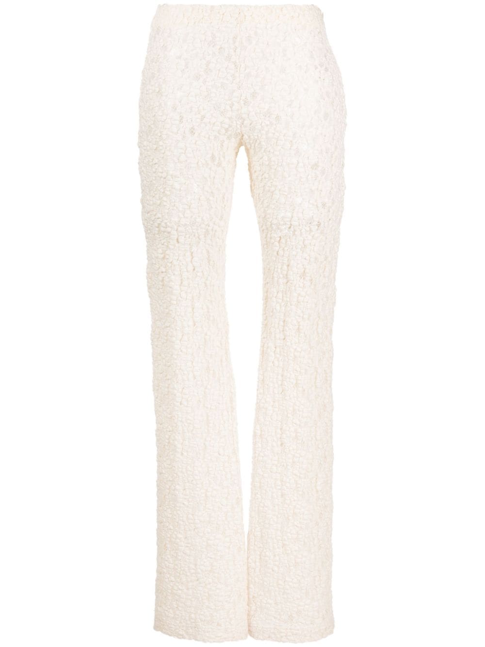 Chloé floral-lace bootcut trousers - Neutrals von Chloé