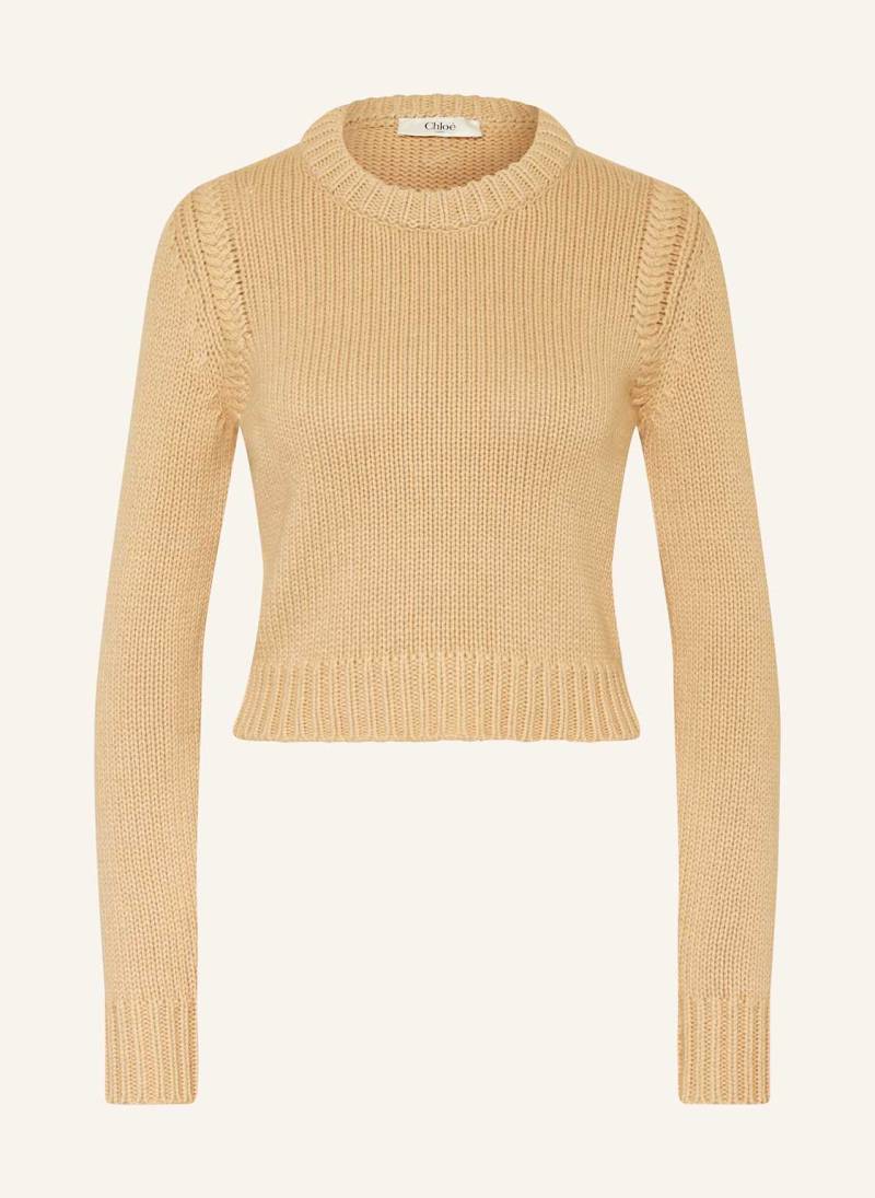 Chloé Cropped-Pullover Mit Cashmere beige von Chloé