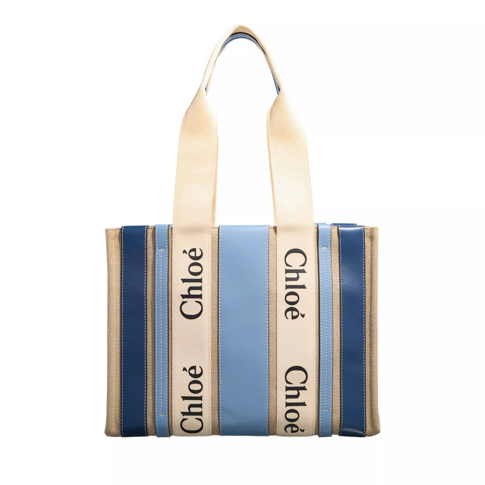 Chloé Handtasche - Woody Medium Tote Bag - Gr. unisize - in Blau - für Damen von Chloé