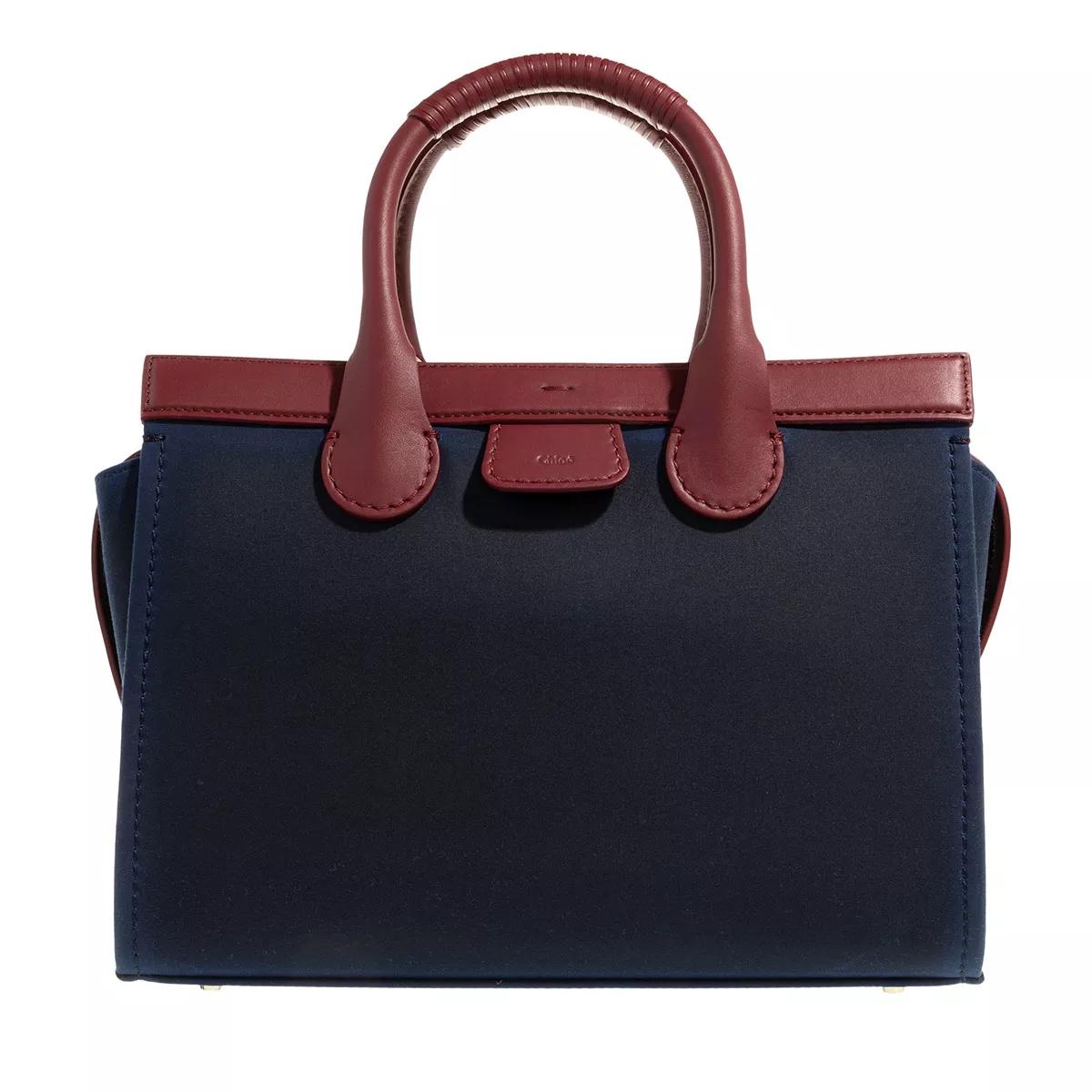 Chloé Henkeltasche - Chloé x Barbour Edith Medium Waxed Canvas Tote - Gr. unisize - in Blau - für Damen von Chloé