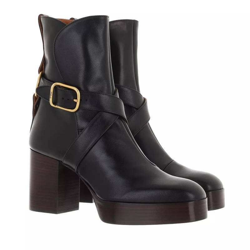 Chloé Boots & Stiefeletten - Izzie Ankle Boots Nappa Leather - Gr. 37 (EU) - in Schwarz - für Damen von Chloé