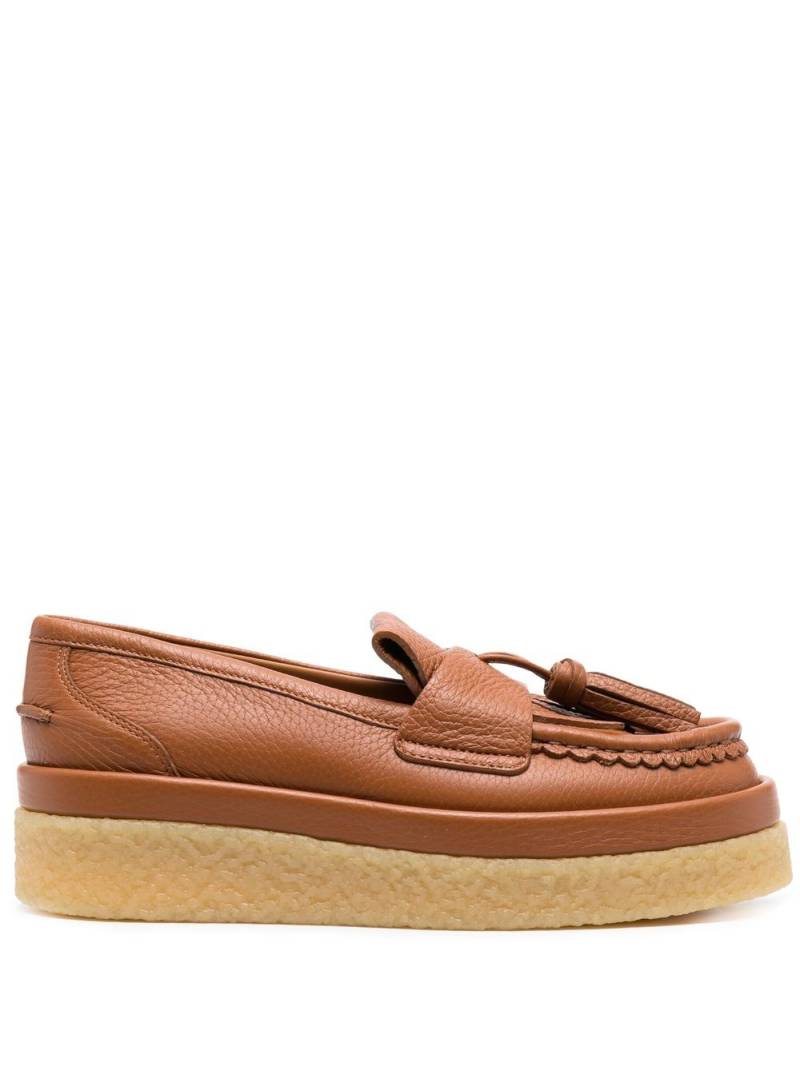 Chloé Jamie platform leather loafers - Brown von Chloé