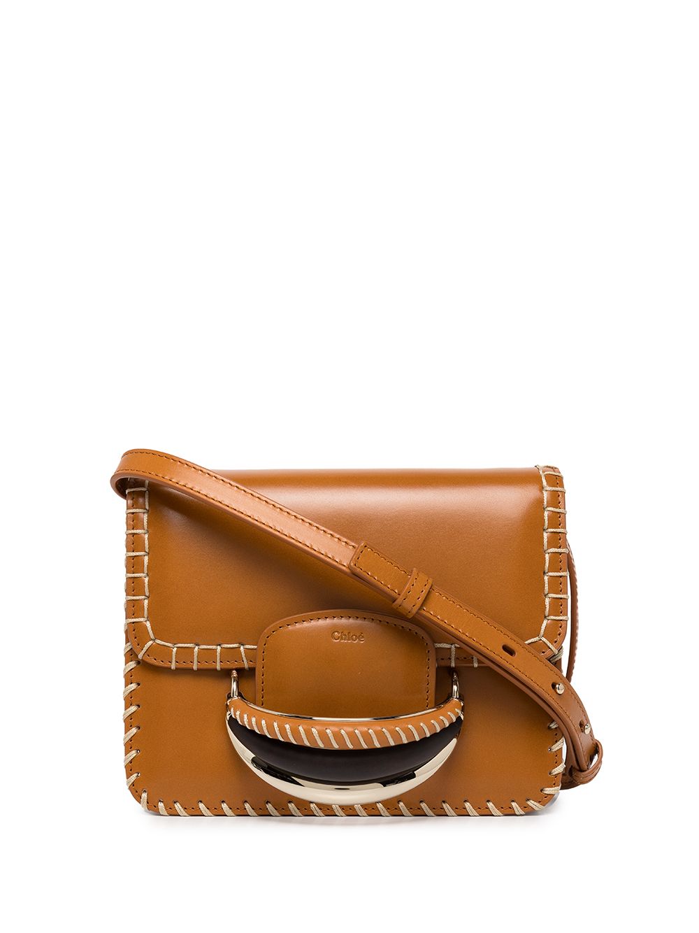 Chloé Kattie tonal-stitch crossbody bag - Brown von Chloé