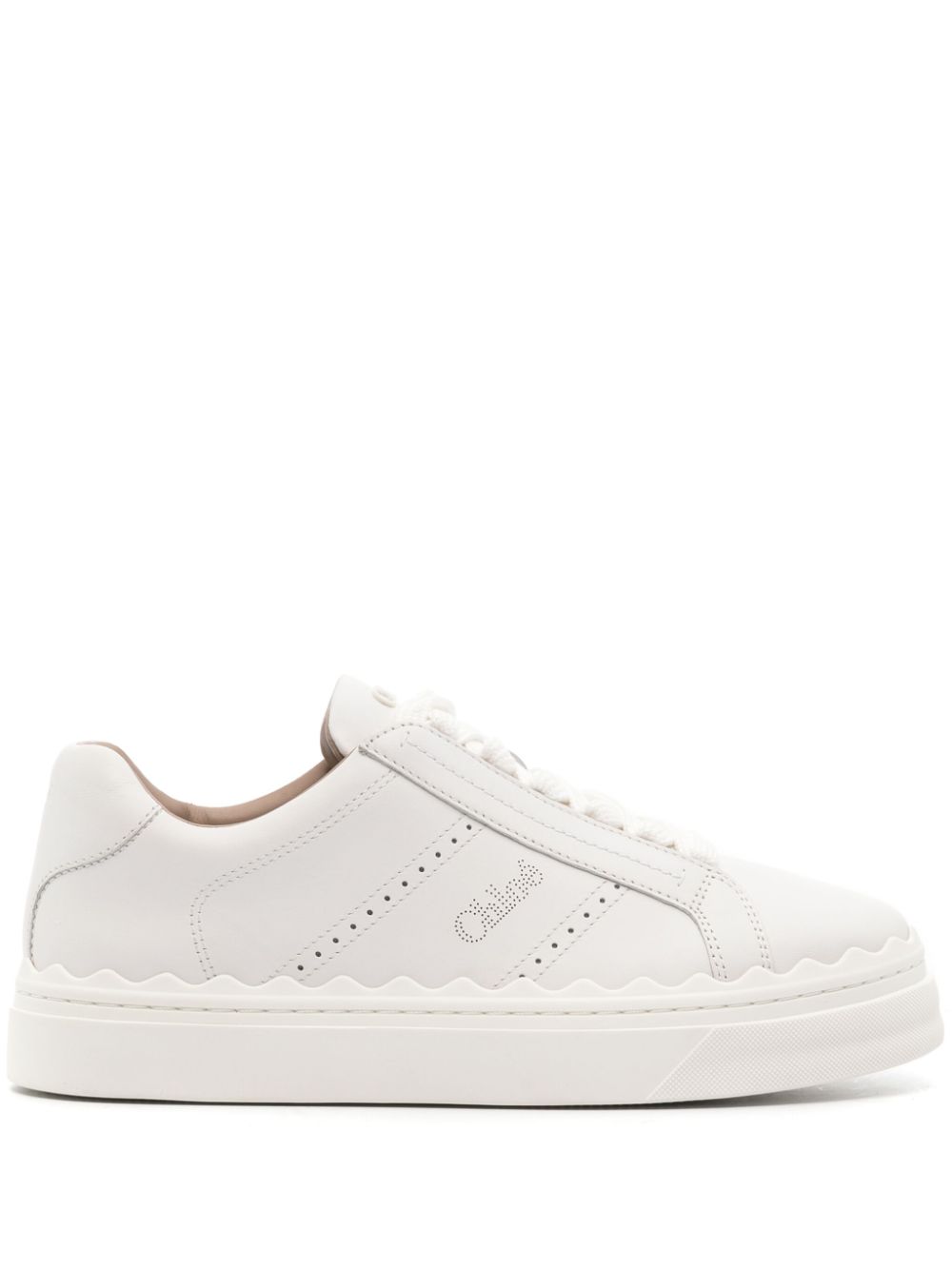 Chloé Lauren lace-up leather sneakers - White von Chloé