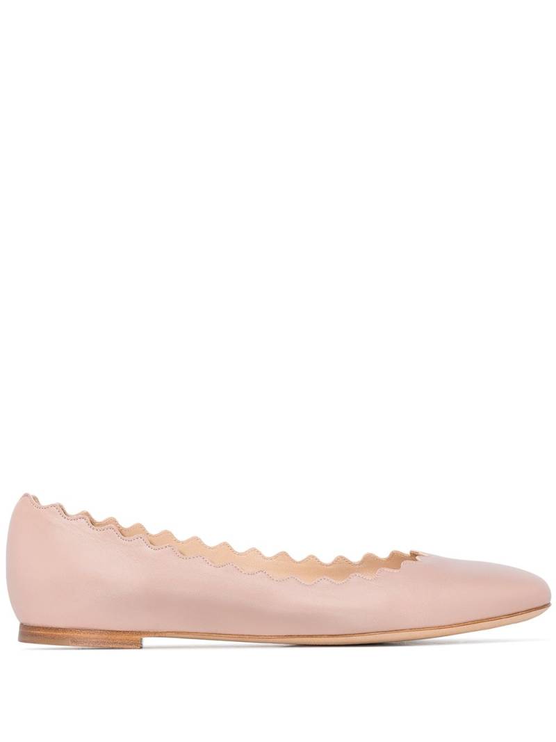 Chloé Lauren leather ballerina shoes - Pink von Chloé